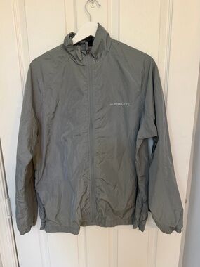 ALPHALETE Men's Bluish Gray Full Zip Nylon Windbreaker size medium jacket